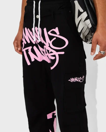 Minus Two Graff Noir Cargos(Logo Rose)