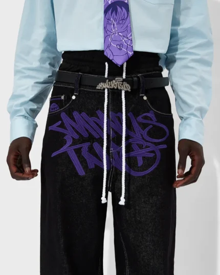 Minus Two Graff Noir Jeans(Logo Violet)